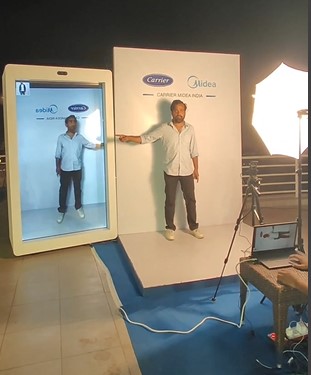 Holographic Photo Booth game activity rent in Hyderabad